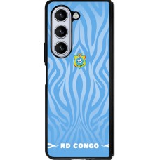 Coque Samsung Galaxy Z Fold5 - Silicone rigide noir Maillot de football RD Congo 2026 personnalisable