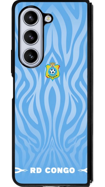 Coque Samsung Galaxy Z Fold5 - Silicone rigide noir Maillot de football RD Congo 2026 personnalisable