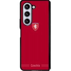 Coque Samsung Galaxy Z Fold5 - Silicone rigide noir Maillot de football Répuplique Tchèque 2026 personnalisable