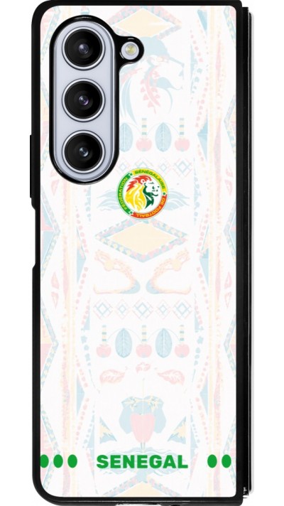 Coque Samsung Galaxy Z Fold5 - Silicone rigide noir Maillot de football Sénégal 2026 personnalisable