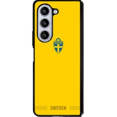 Coque Samsung Galaxy Z Fold5 - Silicone rigide noir Maillot de football Suède 2026 personnalisable
