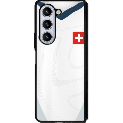Samsung Galaxy Z Fold5 Case Hülle - Silikon schwarz Schweiz Away personalisierbares Fussballtrikot