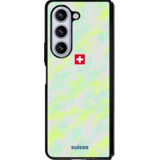 Coque Samsung Galaxy Z Fold5 - Silicone rigide noir Maillot de football Suisse Away 2026 personnalisable