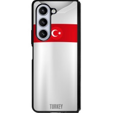Coque Samsung Galaxy Z Fold5 - Silicone rigide noir Maillot de football Turquie personnalisable