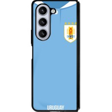 Coque Samsung Galaxy Z Fold5 - Silicone rigide noir Maillot de football Uruguay 2022 personnalisable