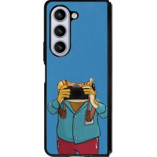 Coque Samsung Galaxy Z Fold5 - Silicone rigide noir Frog with camera DTMF