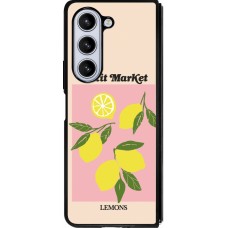 Coque Samsung Galaxy Z Fold5 - Silicone rigide noir Fruit market lemons 2026