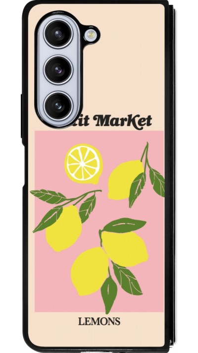 Samsung Galaxy Z Fold5 Case Hülle - Silikon schwarz Fruit market lemons 2026
