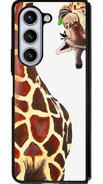 Coque Samsung Galaxy Z Fold5 - Silicone rigide noir Giraffe Fit