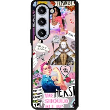 Coque Samsung Galaxy Z Fold5 - Silicone rigide noir Girl Power Collage