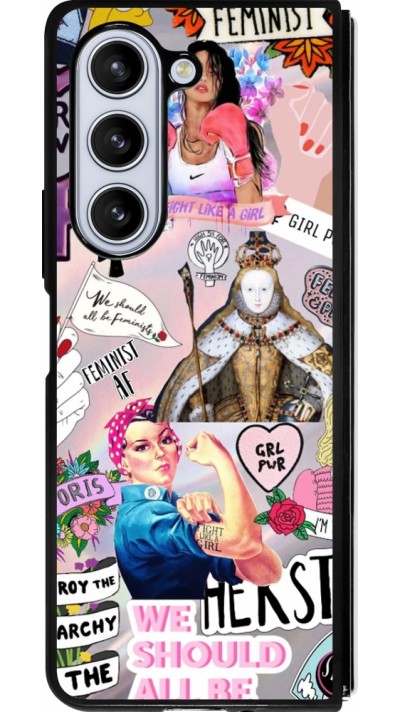 Samsung Galaxy Z Fold5 Case Hülle - Silikon schwarz Girl Power Collage