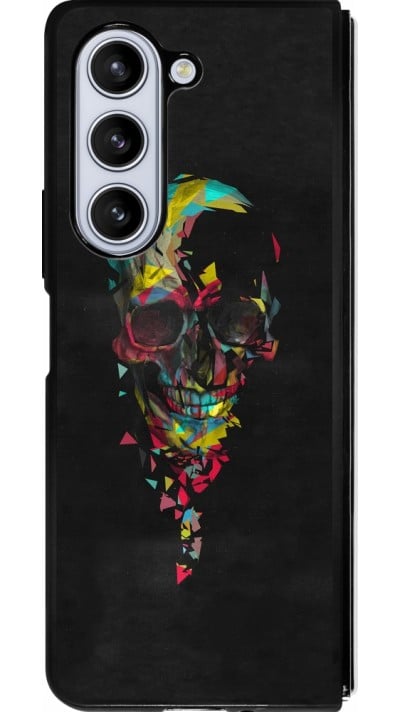 Coque Samsung Galaxy Z Fold5 - Silicone rigide noir Halloween 22 colored skull