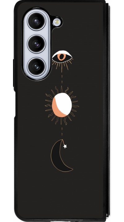 Samsung Galaxy Z Fold5 Case Hülle - Silikon schwarz Halloween 22 eye sun moon