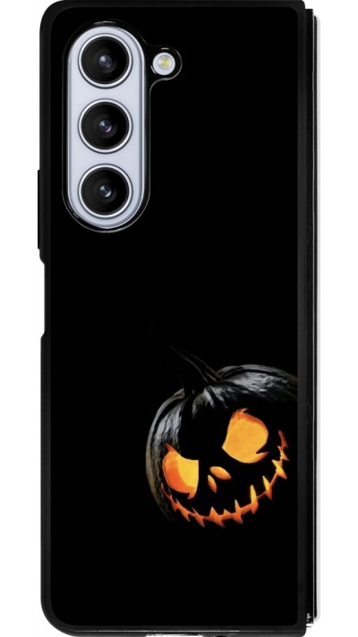 Coque Samsung Galaxy Z Fold5 - Silicone rigide noir Halloween 2023 discreet pumpkin