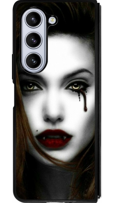 Coque Samsung Galaxy Z Fold5 - Silicone rigide noir Halloween 2023 gothic vampire