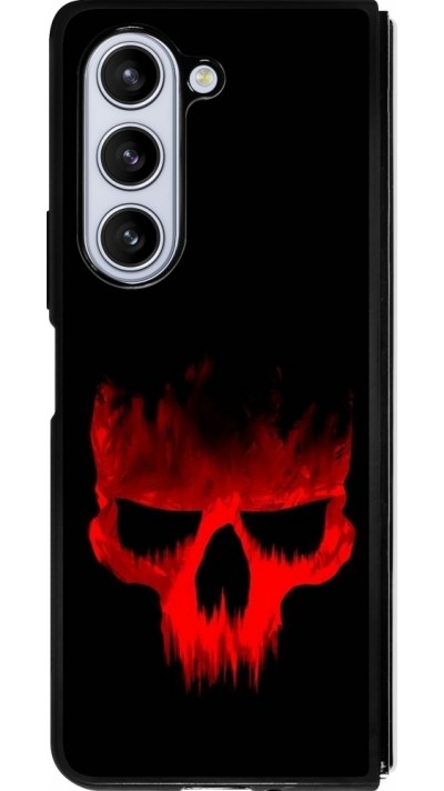 Samsung Galaxy Z Fold5 Case Hülle - Silikon schwarz Halloween 2023 scary skull