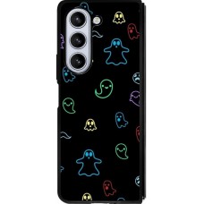 Samsung Galaxy Z Fold5 Case Hülle - Silikon schwarz Halloween 2024 colorful ghosts