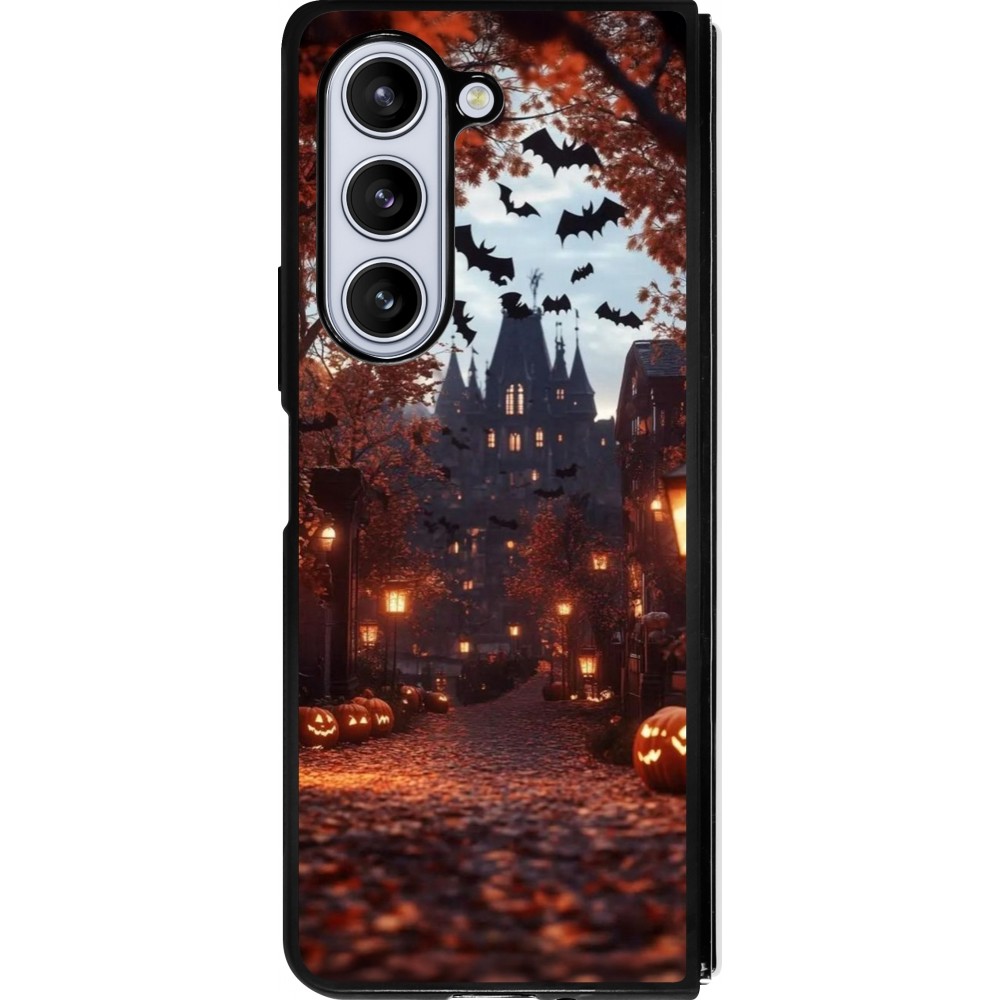 Samsung Galaxy Z Fold5 Case Hülle - Silikon schwarz Halloween 2025 Haunted house