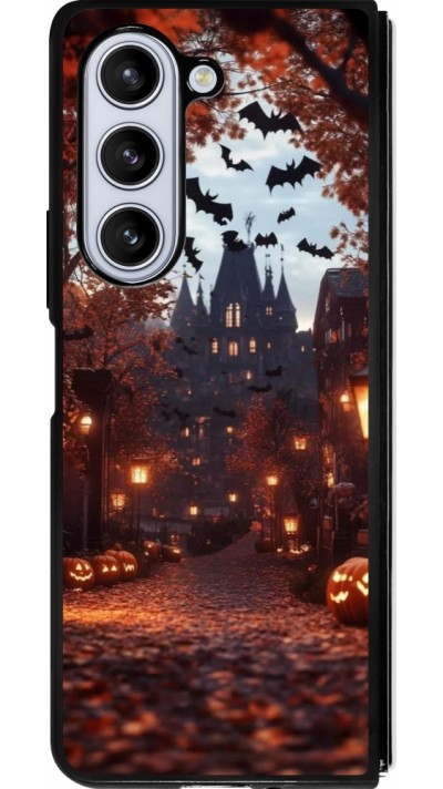 Samsung Galaxy Z Fold5 Case Hülle - Silikon schwarz Halloween 2025 Haunted house Samsung Galaxy Z Fold5 Case Hülle - Silikon schwarz Halloween 2025 Haunted house