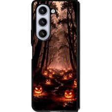 Samsung Galaxy Z Fold5 Case Hülle - Silikon schwarz Halloween 2025 Road of Terrifying Pumpkins