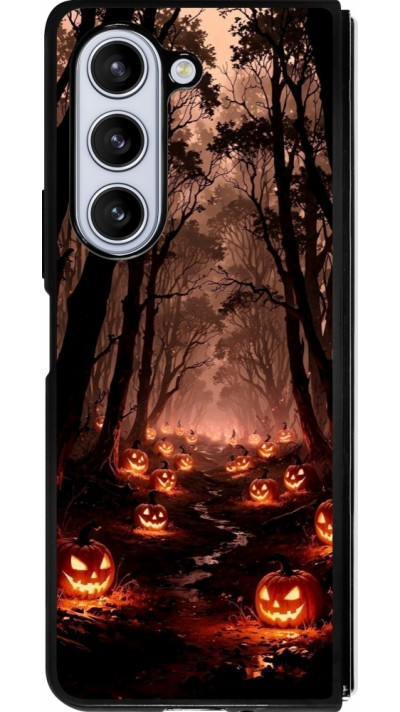 Samsung Galaxy Z Fold5 Case Hülle - Silikon schwarz Halloween 2025 Road of Terrifying Pumpkins Samsung Galaxy Z Fold5 Case Hülle - Silikon schwarz Halloween 2025 Road of Terrifying Pumpkins