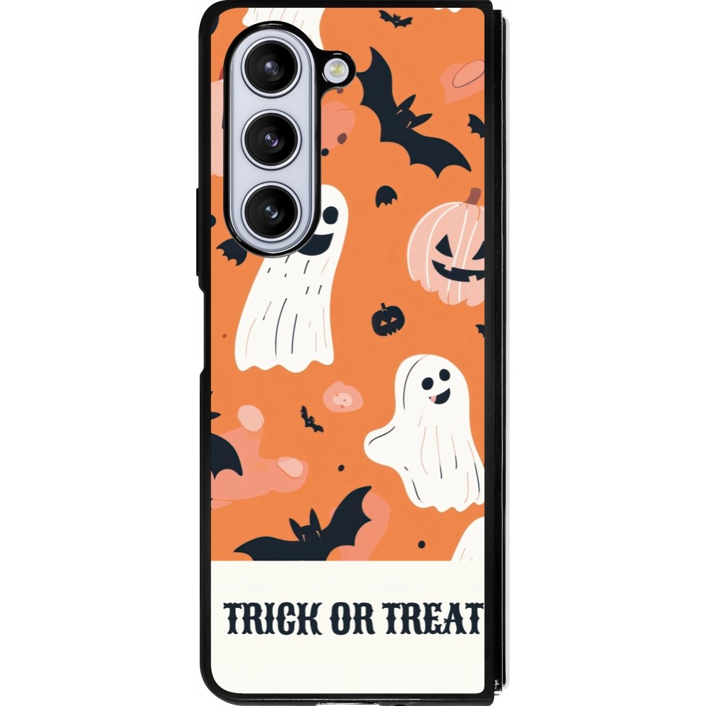 Samsung Galaxy Z Fold5 Case Hülle - Silikon schwarz Halloween 2025 Trick treat