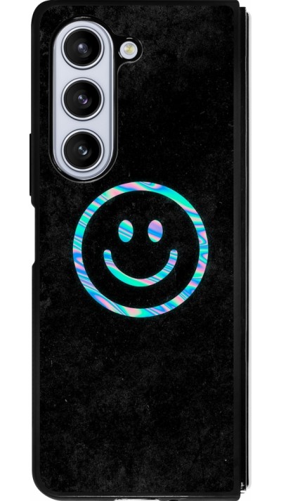 Samsung Galaxy Z Fold5 Case Hülle - Silikon schwarz Happy smiley irisirt