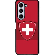 Coque Samsung Galaxy Z Fold5 - Silicone rigide noir Hockey World Championship Ecusson Suisse