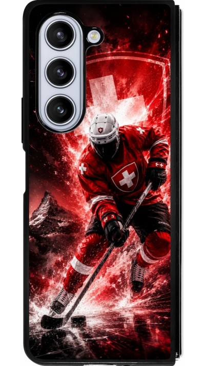 Coque Samsung Galaxy Z Fold5 - Silicone rigide noir Hockey World Championship Player