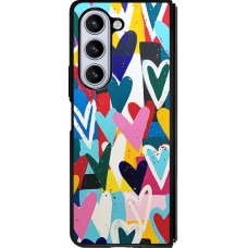 Coque Samsung Galaxy Z Fold5 - Silicone rigide noir Joyful Hearts