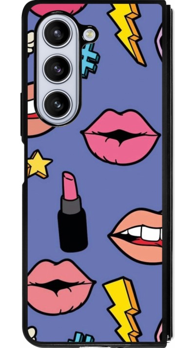 Coque Samsung Galaxy Z Fold5 - Silicone rigide noir Lips and lipgloss