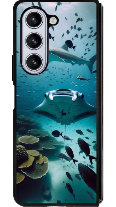 Samsung Galaxy Z Fold5 Case Hülle - Silikon schwarz Manta Lagune Reinigung