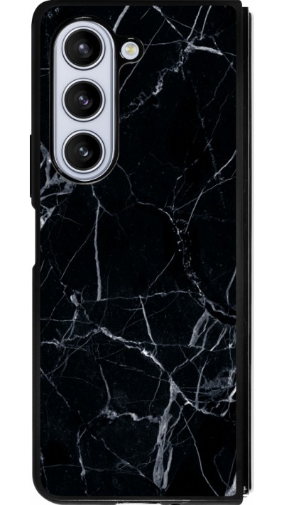 Coque Samsung Galaxy Z Fold5 - Silicone rigide noir Marble Black 01