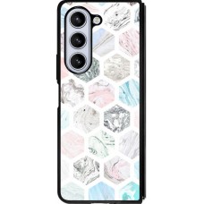 Coque Samsung Galaxy Z Fold5 - Silicone rigide noir Marble Everything