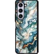 Samsung Galaxy Z Fold5 Case Hülle - Silikon schwarz Grüner Blauer Goldener Marmor