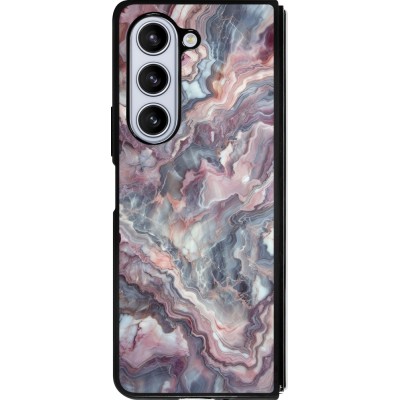 Samsung Galaxy Z Fold5 Case Hülle - Silikon schwarz Violetter silberner Marmor