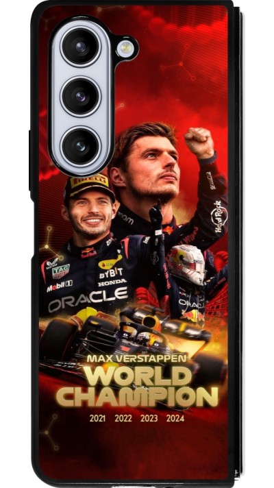 Coque Samsung Galaxy Z Fold5 - Silicone rigide noir Max Verstappen Champion 2023