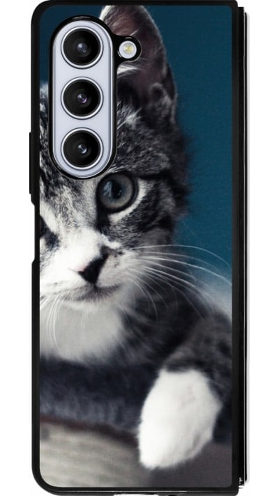 Coque Samsung Galaxy Z Fold5 - Silicone rigide noir Meow 23