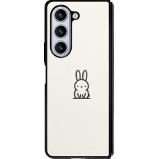 Coque Samsung Galaxy Z Fold5 - Silicone rigide noir Minimal bunny cutie