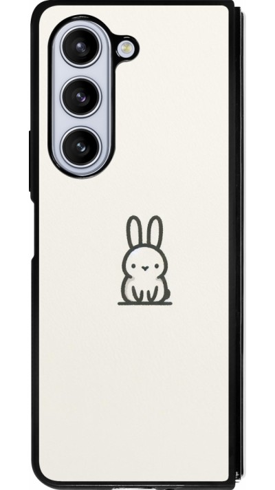 Coque Samsung Galaxy Z Fold5 - Silicone rigide noir Minimal bunny cutie