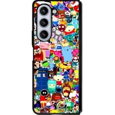 Coque Samsung Galaxy Z Fold5 - Silicone rigide noir Mixed cartoons
