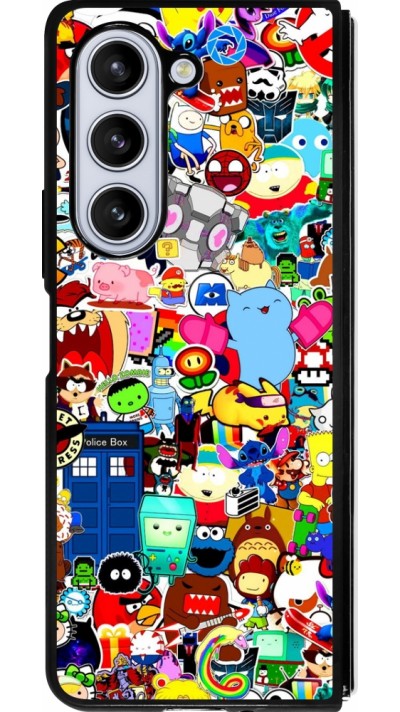 Coque Samsung Galaxy Z Fold5 - Silicone rigide noir Mixed cartoons