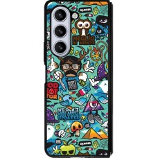 Samsung Galaxy Z Fold5 Case Hülle - Silikon schwarz Mixed Cartoons Turquoise