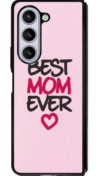 Coque Samsung Galaxy Z Fold5 - Silicone rigide noir Mom 2023 best Mom ever pink