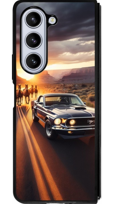 Coque Samsung Galaxy Z Fold5 - Silicone rigide noir Mustang 69 Grand Canyon