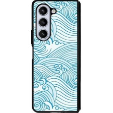 Coque Samsung Galaxy Z Fold5 - Silicone rigide noir Ocean Waves