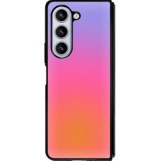 Coque Samsung Galaxy Z Fold5 - Silicone rigide noir Orange Pink Blue Gradient