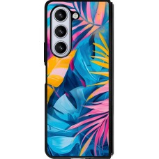 Coque Samsung Galaxy Z Fold5 - Silicone rigide noir Palms Blue
