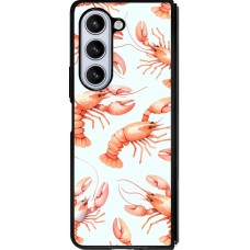 Coque Samsung Galaxy Z Fold5 - Silicone rigide noir Pattern de homards pastels