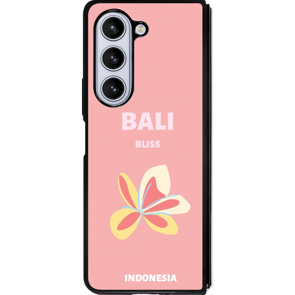 Coque Samsung Galaxy Z Fold5 - Silicone rigide noir Pop Summer Destination Bali